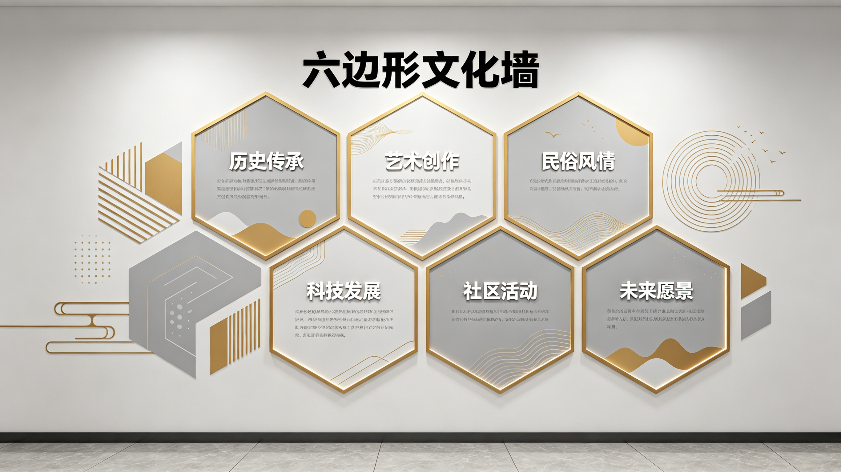 文成企业文化墙 | 六边形信息美学
